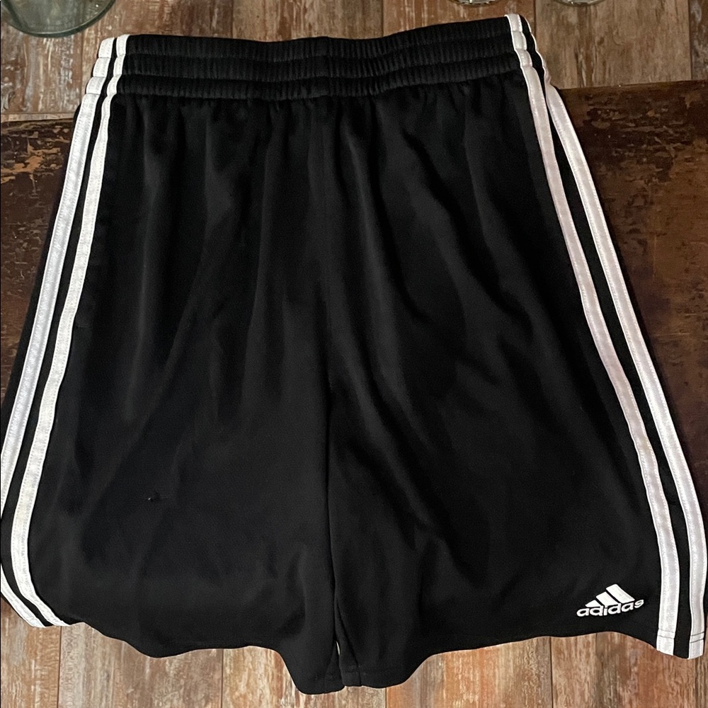 Adidas Black Shorts with White Accents